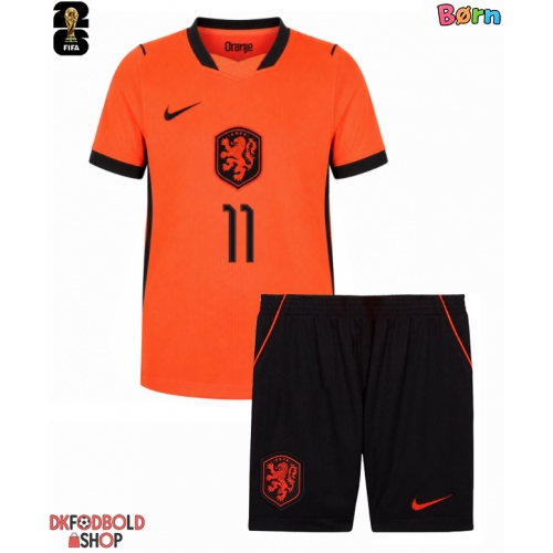 Holland Cody Gakpo #11 Hjemmebanesæt Børn VM 2026 Kort ærmer (+ korte bukser)
